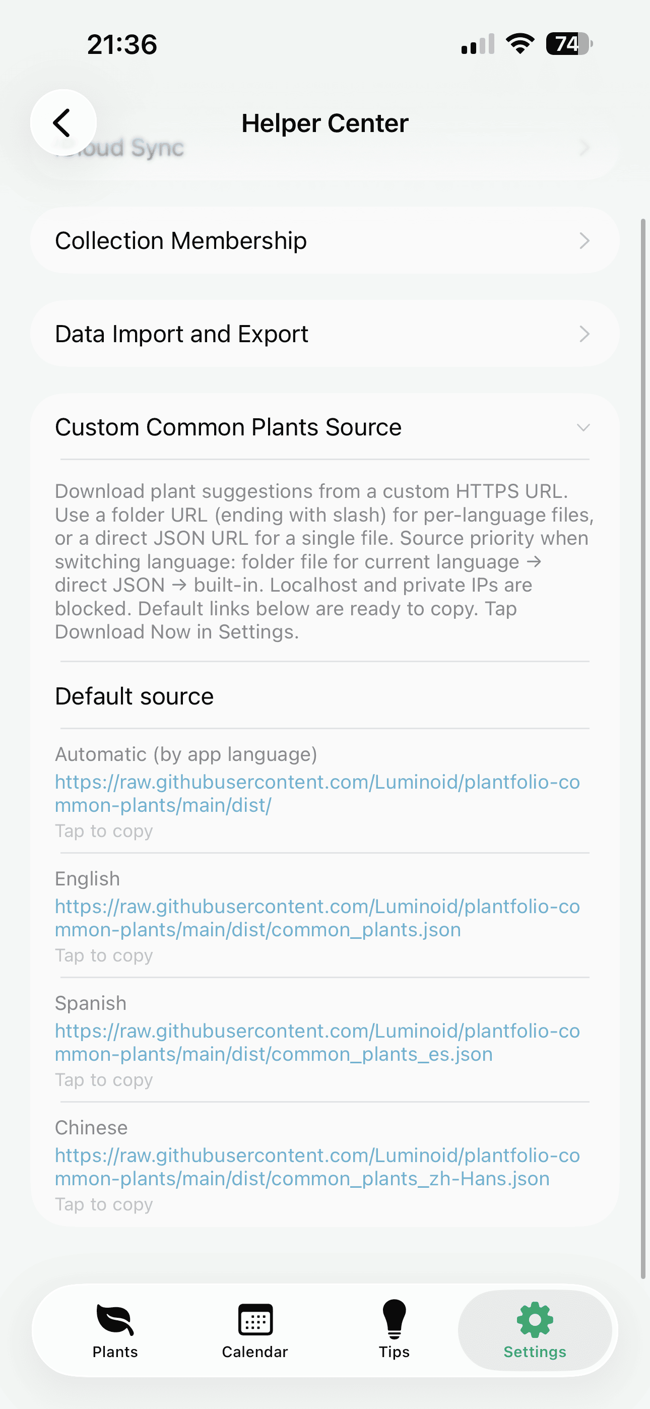 Custom plant source options and instruction item